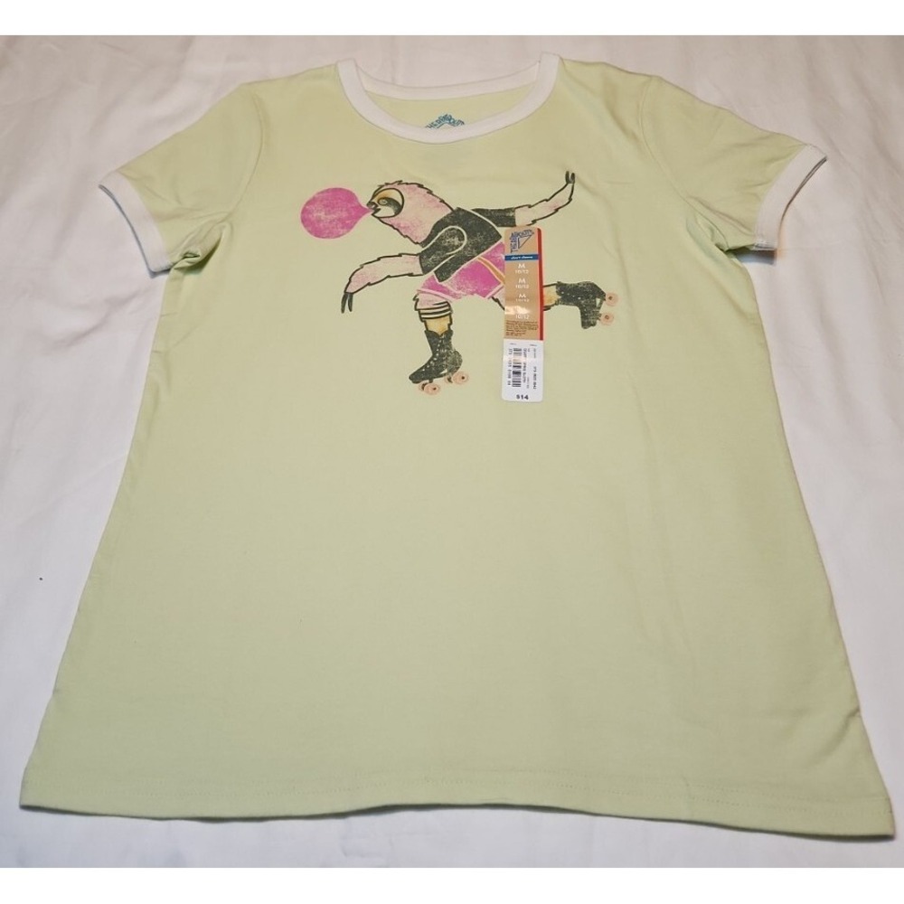 Thereabouts Little & Big Girls Round Neck Short Sleeve Sloth Graphic T-Shirt MED
